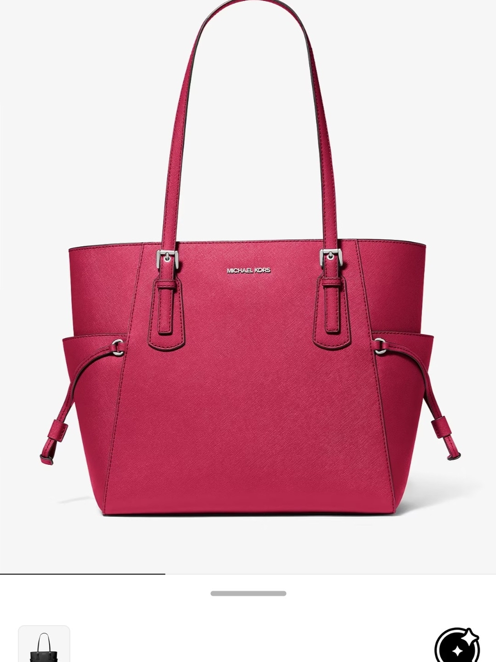 New, Michael Kors Hot Pink Saffiano Leather Tote - Picture 6 of 9